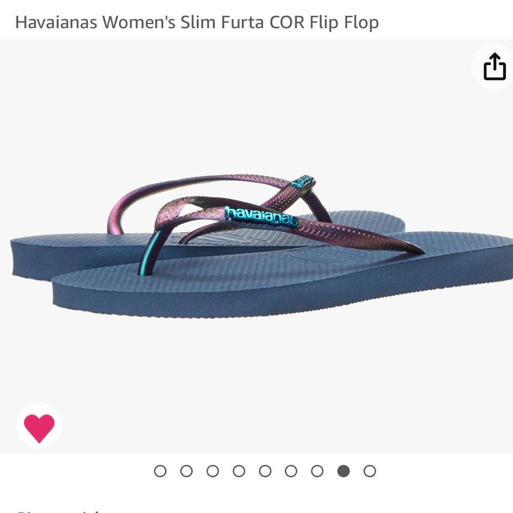 Havaianas Women's Slim Furta COR iridescent blue Flip Flop 🩴 size 7/8